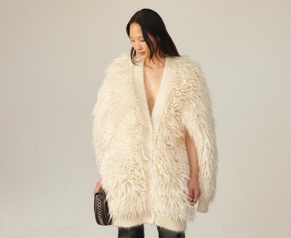 Stella mccartney top faux fur cardigan